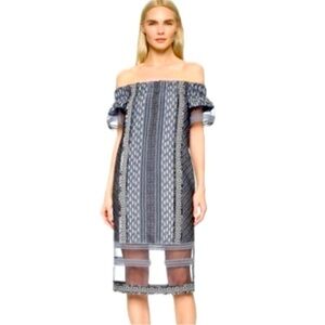 Jonathan Simkhai Off-Shoulder Patterned Midi Dress